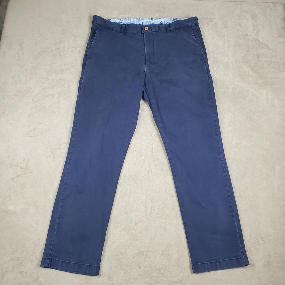 Tommy Bahama Pants Mens 38x30 Blue Regular Fit Stretch Cotton Chino Casual